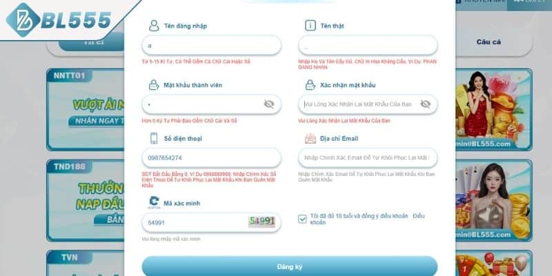 Những lưu ý người chơi cần nắm rõ khi đăng ký BL555