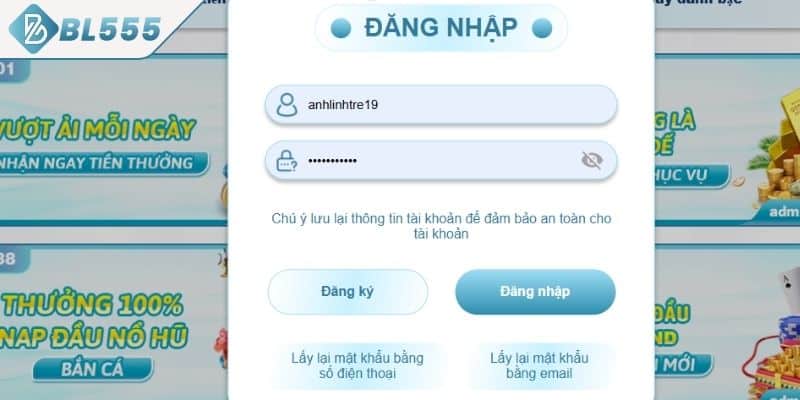 Đặt mật khẩu đăng nhập BL555 mạnh
