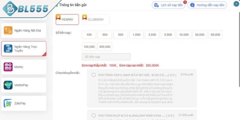 Lưu ý quan trọng khi nạp tiền tránh rủi ro tại BL555